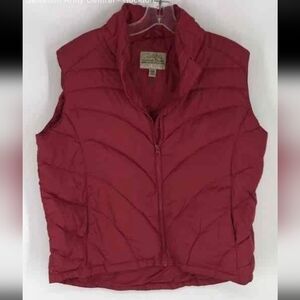 Cabela's dark pink red down Puffer Vest womens size large